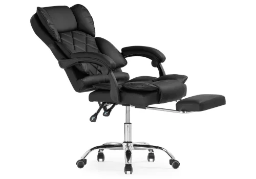 Компьютерное кресло Kolson black 15341 Woodville, чёрный/экокожа, ножки/металл/хром, размеры - *1240***640*680 фото 8