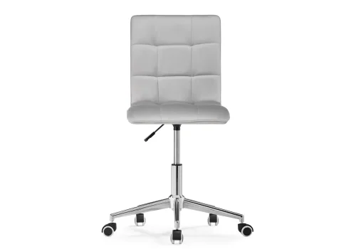 Компьютерное кресло Квадро светло-серое / хром 539659 Woodville, серый/велюр, ножки/металл/хром, размеры - *960***420*570 фото 4