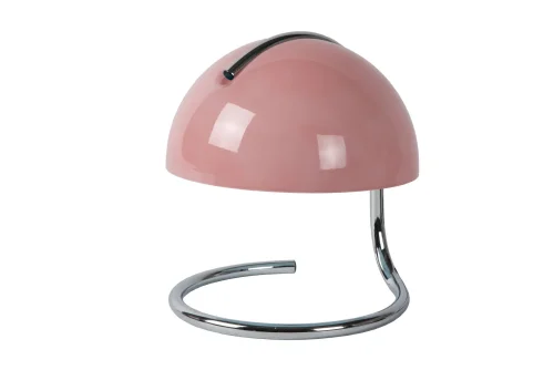 Настольная лампа Cato 46516/01/66 Lucide розовая 1 лампа, основание хром металл в стиле винтаж  фото 2