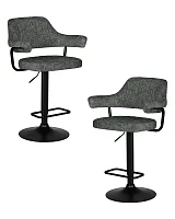 Стул барный набор 2 шт. SET-2 5019_BlackBase-LM CHARLY BLACK, цвет сиденья серый твид (LEO11), цвет основания черный Dobrin, /твид, ножки/металл/чёрный, размеры - 990*1200***610*540 Стул барный набор 2 шт. SET-2 5019_BlackBase-LM CHARLY BLACK, цвет сиденья серый твид (LEO11), цвет основания черный Dobrin, /твид, ножки/металл/чёрный, размеры - 990*1200***610*540