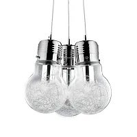Светильник подвесной LUCE MAX SP3 Ideal Lux прозрачный 3 лампы, основание хром в стиле современный 