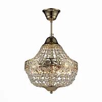 Люстра подвесная Anticato SL669.203.03 ST-Luce прозрачная на 3 лампы, основание золотое в стиле современный 