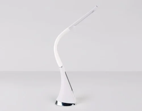 Настольная лампа офисная LED DE508 Ambrella light белая 1 лампа, основание белое металл в стиле хай-тек современный  фото 2