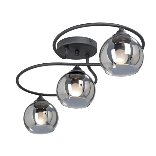 Люстра потолочная V4965-1/3PL Vitaluce чёрная серая на 3 лампы, основание чёрное в стиле арт-деко фото 3 Люстра потолочная V4965-1/3PL Vitaluce чёрная серая на 3 лампы, основание чёрное в стиле арт-деко фото 3