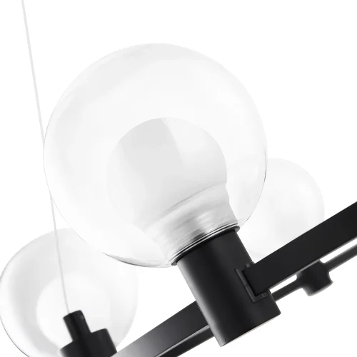 Светильник подвесной Urban FR4005PL-06B1 Freya прозрачный 6 ламп, основание чёрное в стиле современный лофт шар фото 4