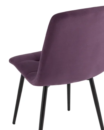 Стул Oliver велюр фиолетовый УТ000036029 Stool Group, фиолетовый/велюр, ножки/металл/чёрный, размеры - ****450*530 фото 7