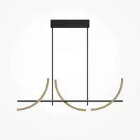 Светильник подвесной LED Wabi MOD428PL-L20BK Maytoni коричневый на 1 лампу, основание чёрное в стиле современный хай-тек минимализм линейный