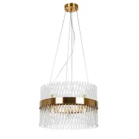 Люстра подвесная Acapulco A1073LM-10PB Arte Lamp прозрачная на 10 ламп, основание медь в стиле современный 