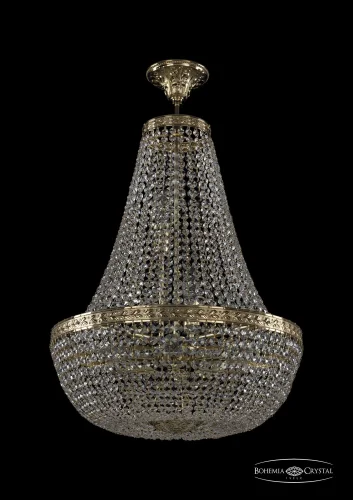 Люстра потолочная хрустальная 19051/H2/45IV G Bohemia Ivele Crystal прозрачная на 8 ламп, основание золотое в стиле классика sp
