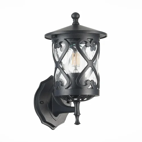 Настенный светильник Lorne SL085.401.01 ST-Luce уличный IP44 чёрный 1 лампа, плафон прозрачный в стиле современный E27 фото 2