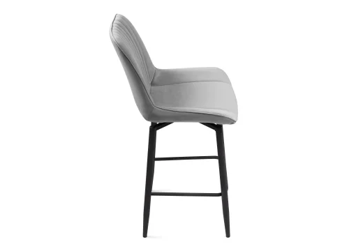Полубарный стул Седа К крутящийся светло-серый / черный 517144 Woodville, серый/велюр, ножки/металл/чёрный, размеры - ****500*580 фото 4