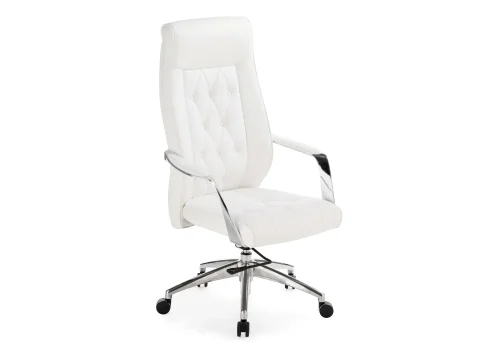Компьютерное кресло Sarabi white / satin chrome 15424 Woodville, белый/экокожа, ножки/металл/хром, размеры - *1310***690* фото 6
