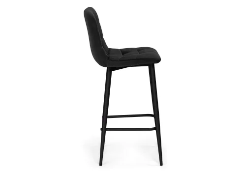 Полубарный стул Чилли К черный / черный 533171 Woodville, чёрный/велюр, ножки/металл/чёрный, размеры - ****430*420 фото 3