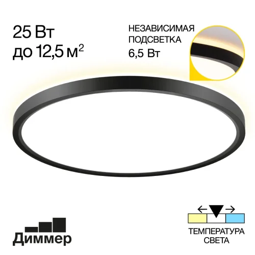 Светильник потолочный LED Norma CL748321 Citilux белый на 1 лампу, основание чёрное в стиле современный 
