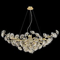 Люстра подвесная Darleen WE191.15.323 Wertmark прозрачная на 15 ламп, основание золотое в стиле флористика классический 