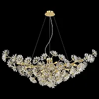 Люстра подвесная Darleen WE191.15.323 Wertmark прозрачная на 15 ламп, основание золотое в стиле флористика классический 