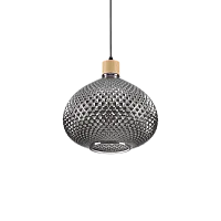 Светильник подвесной BERGEN-3 SP1 Ideal Lux серый 1 лампа, основание чёрное в стиле современный выдувное
