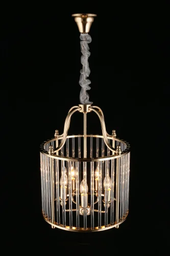 Светильник подвесной Joanna APL.726.16.05 Aployt прозрачный 5 ламп, основание латунь в стиле модерн  фото 5