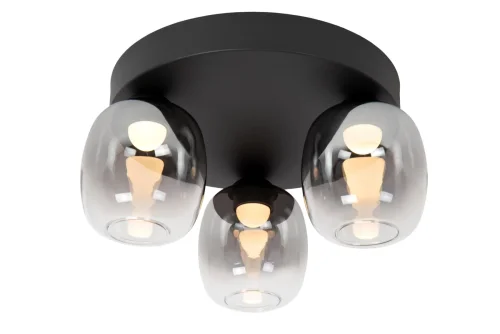 Светильник потолочный LED Tamino 74119/15/30 Lucide дымчатый на 3 лампы, основание чёрное в стиле современный 