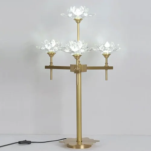 Настольная лампа LOTOS TAB 140841-26 ImperiumLoft прозрачная 4 лампы, основание латунь металл в стиле современный  фото 3