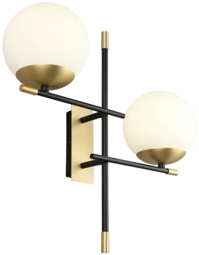 Бра Kristina APL.313.11.02 Aployt белый на 2 лампы, основание латунь в стиле современный шар Бра Kristina APL.313.11.02 Aployt белый на 2 лампы, основание латунь в стиле современный шар