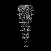 Люстра хрустальная каскадная Tesoro H 1.4.55.218 N Dio D'Arte прозрачная на 12 ламп, основание никель в стиле модерн 