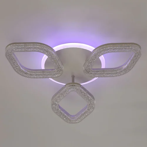 Люстра потолочная LED с пультом Мадлен 424014004 DeMarkt белая на 1 лампа, основание белое в стиле хай-тек с пультом фото 7