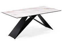 Стеклянный стол Ноттингем 180х90х74 оптивайт / черный 553545 Woodville столешница белая из стекло мдф