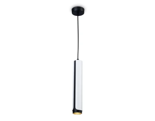 Светильник подвесной TN51608 Ambrella light белый 1 лампа, основание чёрное в стиле современный хай-тек трубочки