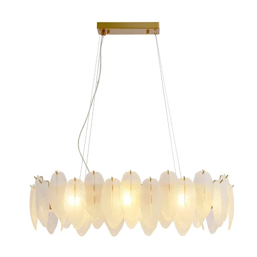 Светильник подвесной Evie A4152SP-8SG Arte Lamp белый 8 ламп, основание матовое золото в стиле современный 
