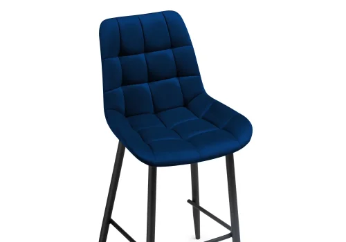 Полубарный стул Алст К синий / черный 502119 Woodville, синий/велюр, ножки/металл/чёрный, размеры - ****500*580 фото 5