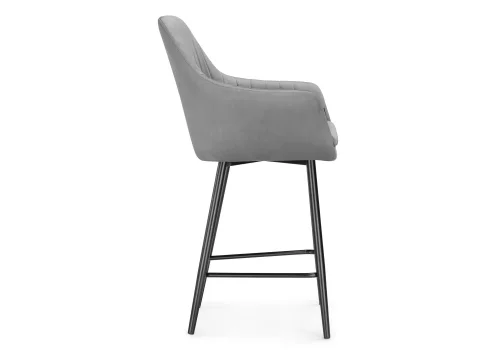 Полубарный стул Райнер MR -11 / черный 532409 Woodville, серый/велюр, ножки/металл/чёрный, размеры - ****570*570 фото 3