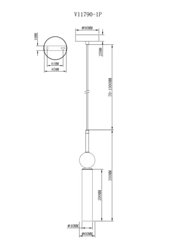 Светильник подвесной Illis V11790-1P Moderli белый на 1 лампу, основание чёрное зелёное в стиле арт-деко современный фото 3