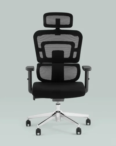 Кресло офисное TopChairs Techno черный УТ000037110 Stool Group, чёрный/ткань, ножки/металл/хром, размеры - 520*1240***680*690 фото 3