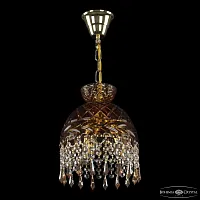 Светильник подвесной 5478/22 G Amber/M-1F Drops K721 Bohemia Ivele Crystal янтарный 3 лампы, основание золотое в стиле классический drops
