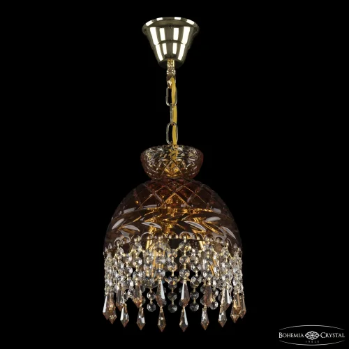 Светильник подвесной 5478/22 G Amber/M-1F Drops K721 Bohemia Ivele Crystal янтарный 3 лампы, основание золотое в стиле классический drops