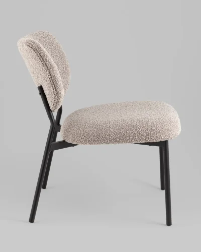 Кресло лаунж Jamie, серый УТ000039356 Stool Group, серый/букле, ножки//чёрный, размеры - ****570*680мм фото 6
