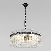 Люстра подвесная хрустальная Nevada 10297/600 Pearl black LOFT IT прозрачная на 12 ламп, основание чёрное в стиле современный 
