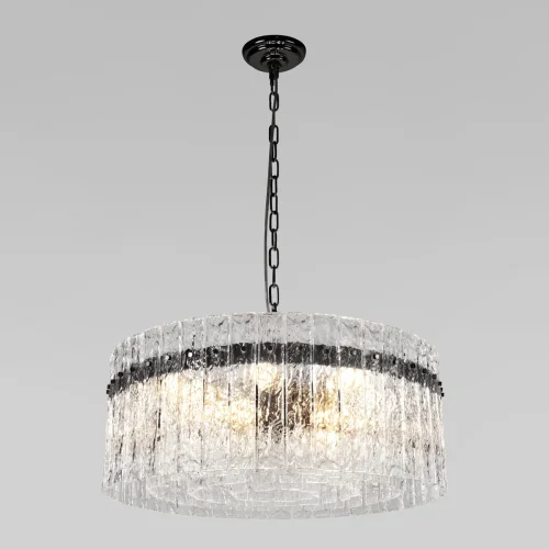 Люстра подвесная хрустальная Nevada 10297/600 Pearl black LOFT IT прозрачная на 12 ламп, основание чёрное в стиле современный 