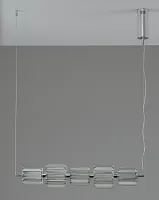 Светильник подвесной LED Prismique V11720-PL Moderli прозрачный на 1 лампу, основание хром в стиле современный линейный Светильник подвесной LED Prismique V11720-PL Moderli прозрачный на 1 лампу, основание хром в стиле современный линейный