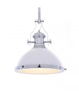 Светильник подвесной Ettore LDP 710-300 WT Lumina Deco белый на 1 лампу, основание хром в стиле лофт 