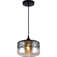Светильник подвесной Rima 2041/93/01P Stilfort янтарный 1 лампа, основание чёрное в стиле лофт 