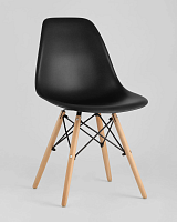 Стул EAMES, черный УТ000037601 Stool Group, /, ножки/массив бука/бежевый, размеры - *815***460*530