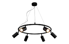 Светильник подвесной RIVO SP6 BL Crystal Lux чёрный на 6 ламп, основание чёрное в стиле минимализм Светильник подвесной RIVO SP6 BL Crystal Lux чёрный на 6 ламп, основание чёрное в стиле минимализм