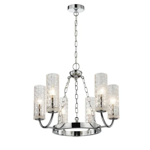 Люстра подвесная Syreni 2816-6P Favourite прозрачная на 6 ламп, основание хром в стиле замковый Люстра подвесная Syreni 2816-6P Favourite прозрачная на 6 ламп, основание хром в стиле замковый