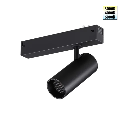 Трековый светильник LED с переключателем цветовой темперетуры Vector 359956 Novotech чёрный для шинопроводов серии Vector чёрный