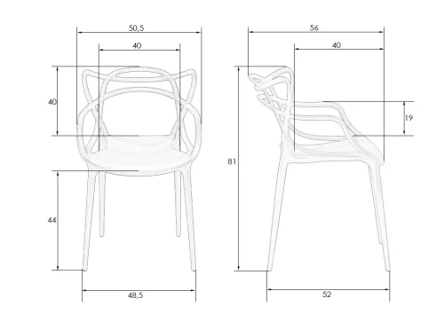 Стул обеденный набор 4 шт. SET-4 601PP-LMZL MASTERS, цвет морской волны (G-05) Dobrin, /полимер, ножки/пластик/синий, размеры - *810***505*560 фото 9