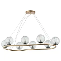 Люстра подвесная Bari 815283 Lightstar прозрачная на 8 ламп, основание золотое в стиле современный арт-деко шар