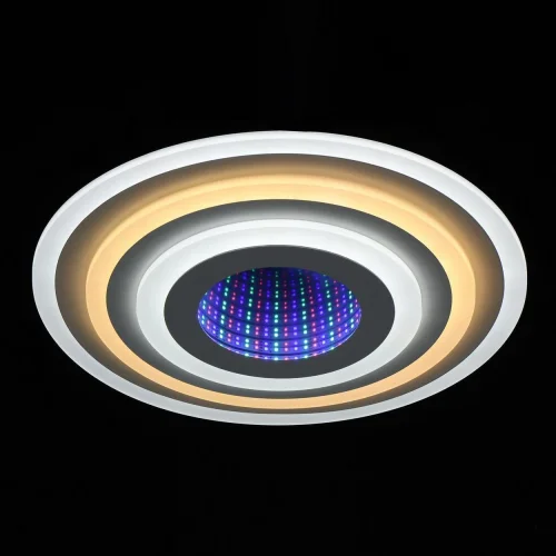 Светильник потолочный LED RGB с пультом Мадлен 424012001 DeMarkt белый 1 лампа, основание белое в стиле хай-тек с пультом фото 2
