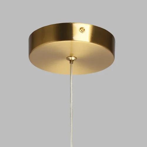 Светильник подвесной LED Ауксис 722012301 DeMarkt прозрачный 1 лампа, основание золотое в стиле хай-тек  фото 7